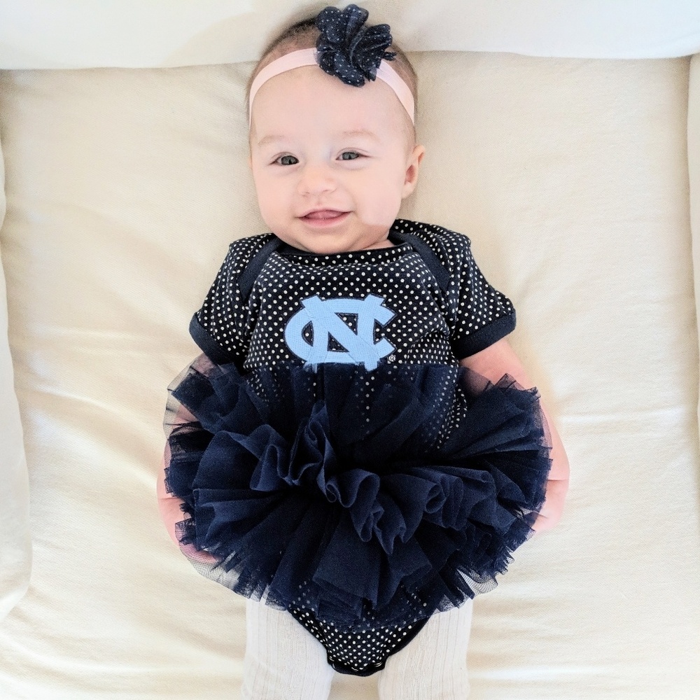 UNC Tarheel bany girl onsie
